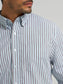 Wrangler Cody Johnson One Pocket Button Down Shirt in Blue Shadow Stripe