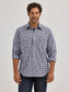 Wrangler Retro Long Sleeve Sawtooth Snap Pocket Western Shirt in Stonewash Blue