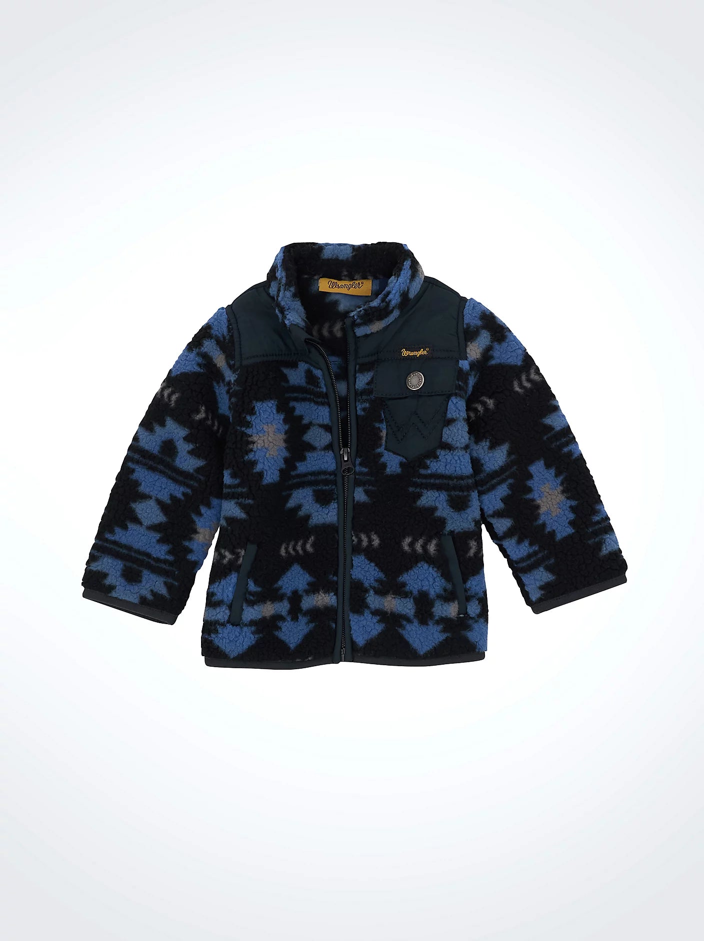 Wrangler Little Boy's Zip Front Lightweight Ripstop Sherpa Jacket in Federal Blue