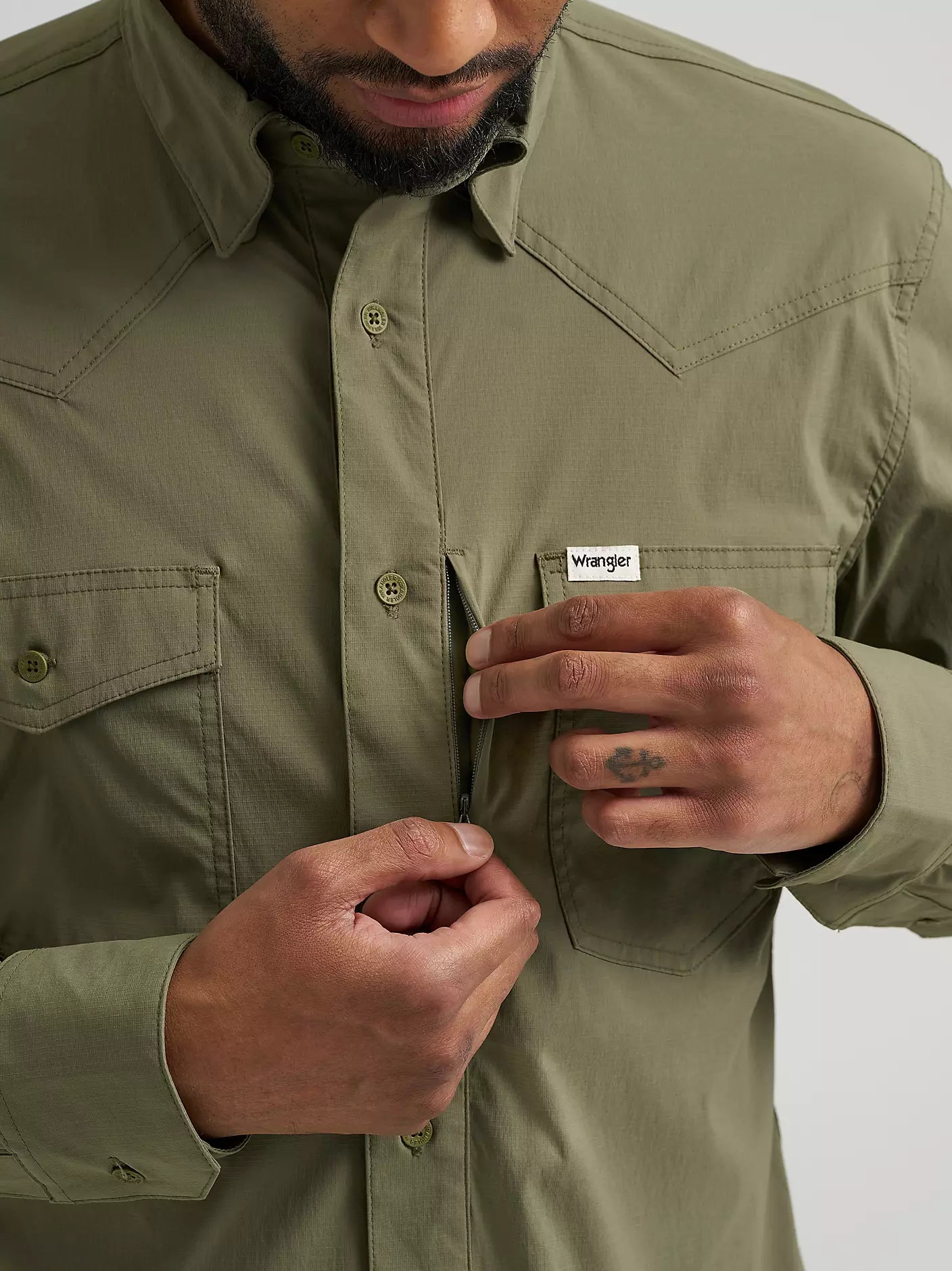 Wrangler All Terrain Gear Men's Technical Shirt in Olivine