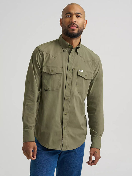 Wrangler All Terrain Gear Men's Technical Shirt in Olivine