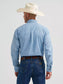 Wrangler George Strait Long Sleeve Button Down One Pocket Shirt in Baby Blue Cross