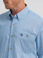 Wrangler George Strait Long Sleeve Button Down One Pocket Shirt in Baby Blue Cross