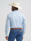 Wrangler Men's Wrinkle Resist Long Sleeve Western Snap Stripe Shirt in Sky Blue
