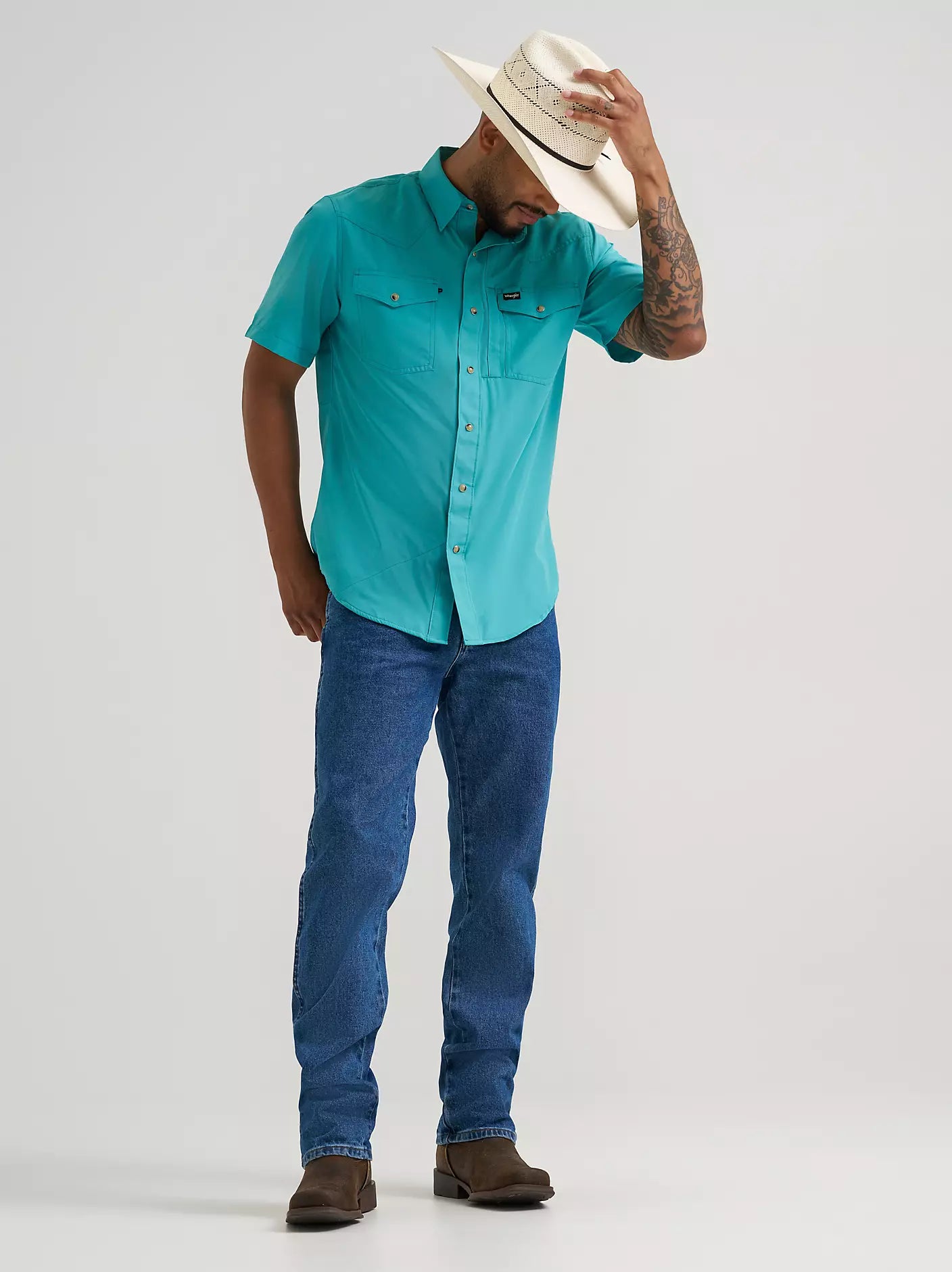 Wrangler All Terrain Gear Men's Performance Shirt in Latigo Bay