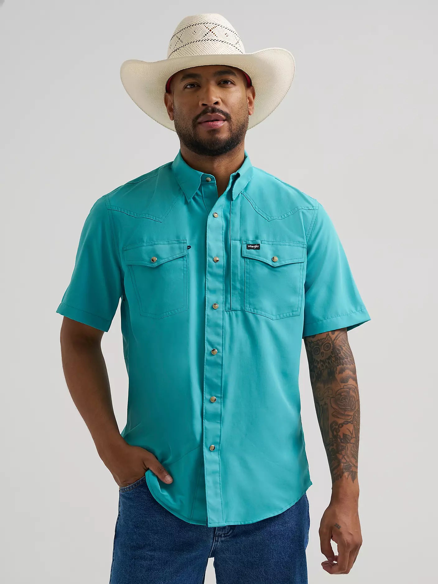 Wrangler All Terrain Gear Men's Performance Shirt in Latigo Bay