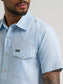 Wrangler All Terrain Gear Drover Short Sleeve Utility Shirt in Cerulean