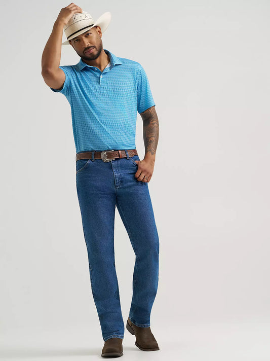 Wrangler All Terrain Gear Men's Performance Polo Shirt in Airy Blue