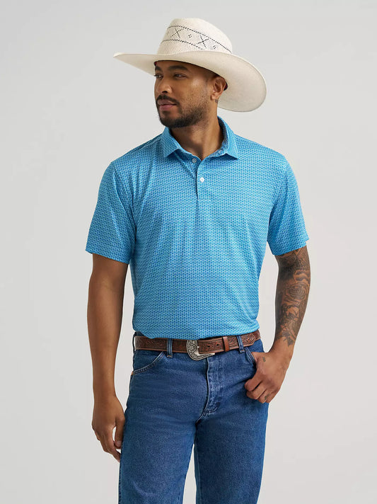 Wrangler All Terrain Gear Men's Performance Polo Shirt in Airy Blue
