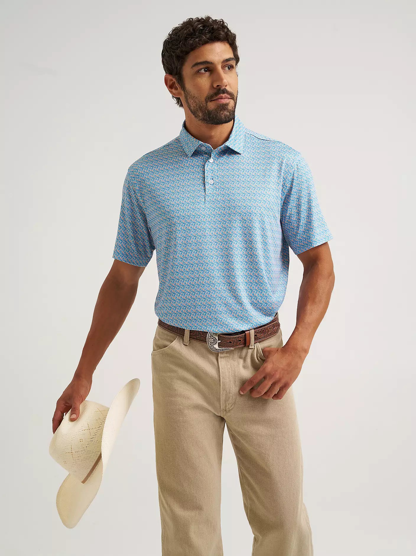 Wrangler All Terrain Gear Mens Performance Polo Shirt Papaya Punch Size M