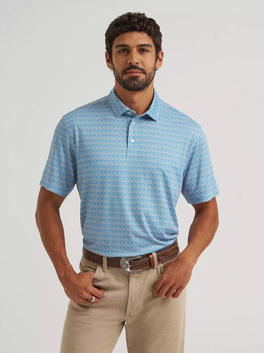 Wrangler All Terrain Gear Men's Performance Polo Shirt in Papaya Punch