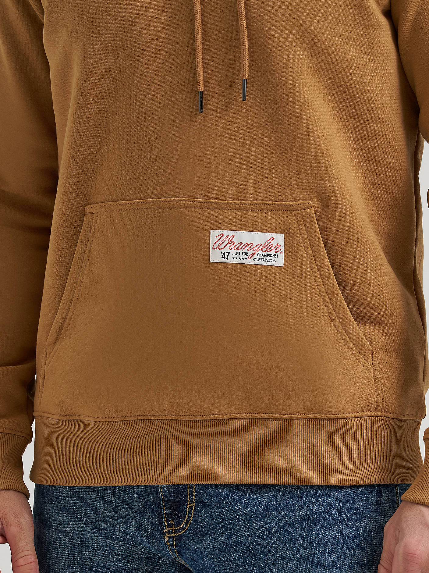 Wrangler Fit For Champions Pullover Hoodie in Tobacco Brown