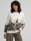 Wrangler Women's Archival Graphic Fleece Reg Pullover in Egret