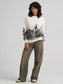 Wrangler Women's Archival Graphic Fleece Reg Pullover in Egret