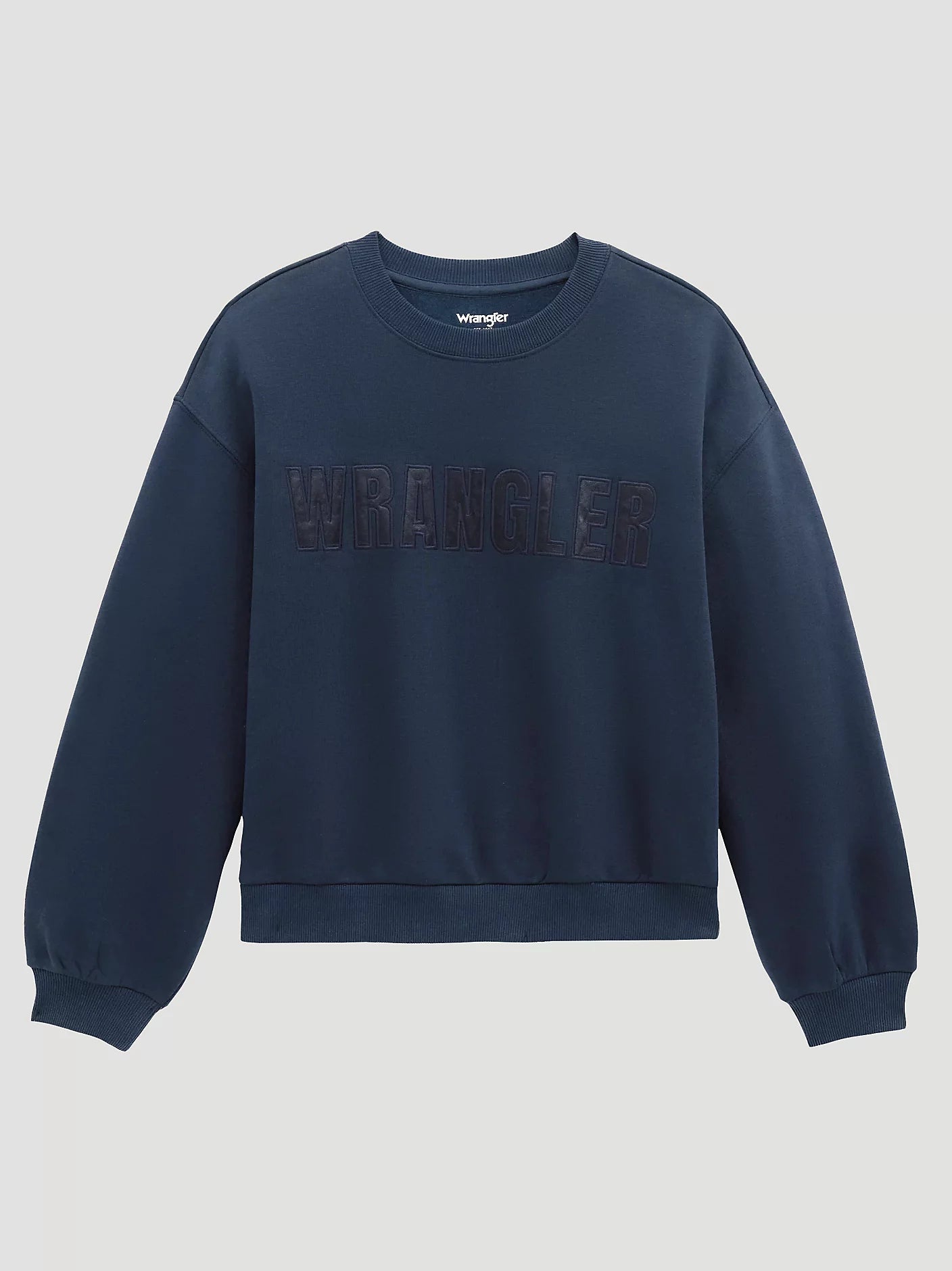 Wrangler Women's Logo Canyon Crew Pullover in Dark Sapphire