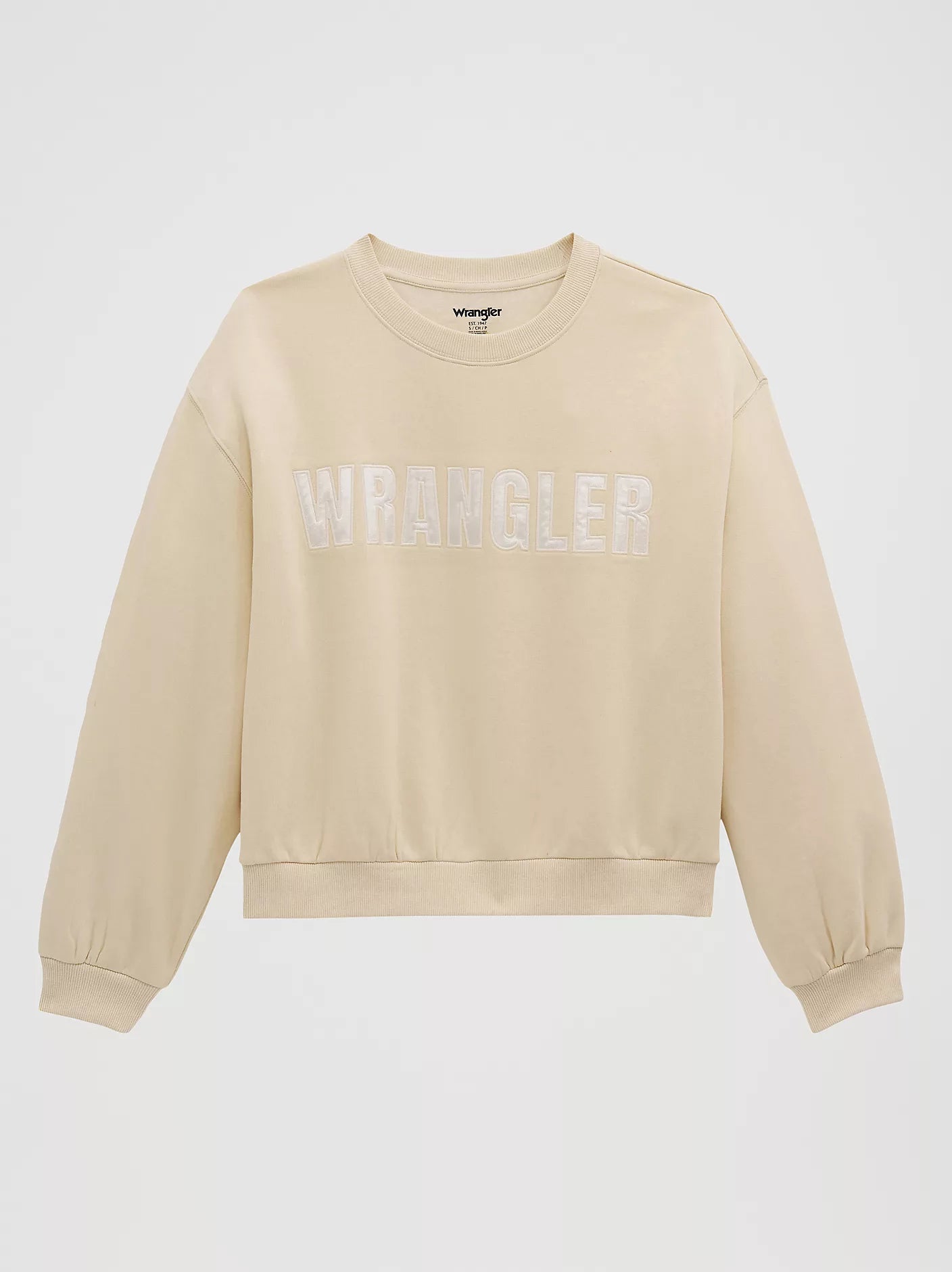 Wrangler Women's Logo Canyon Crew Pullover in Whitecap Gray