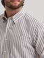 Wrangler Men's Cody Johnson One Pocket Button Down Shirt in Wine Stripes