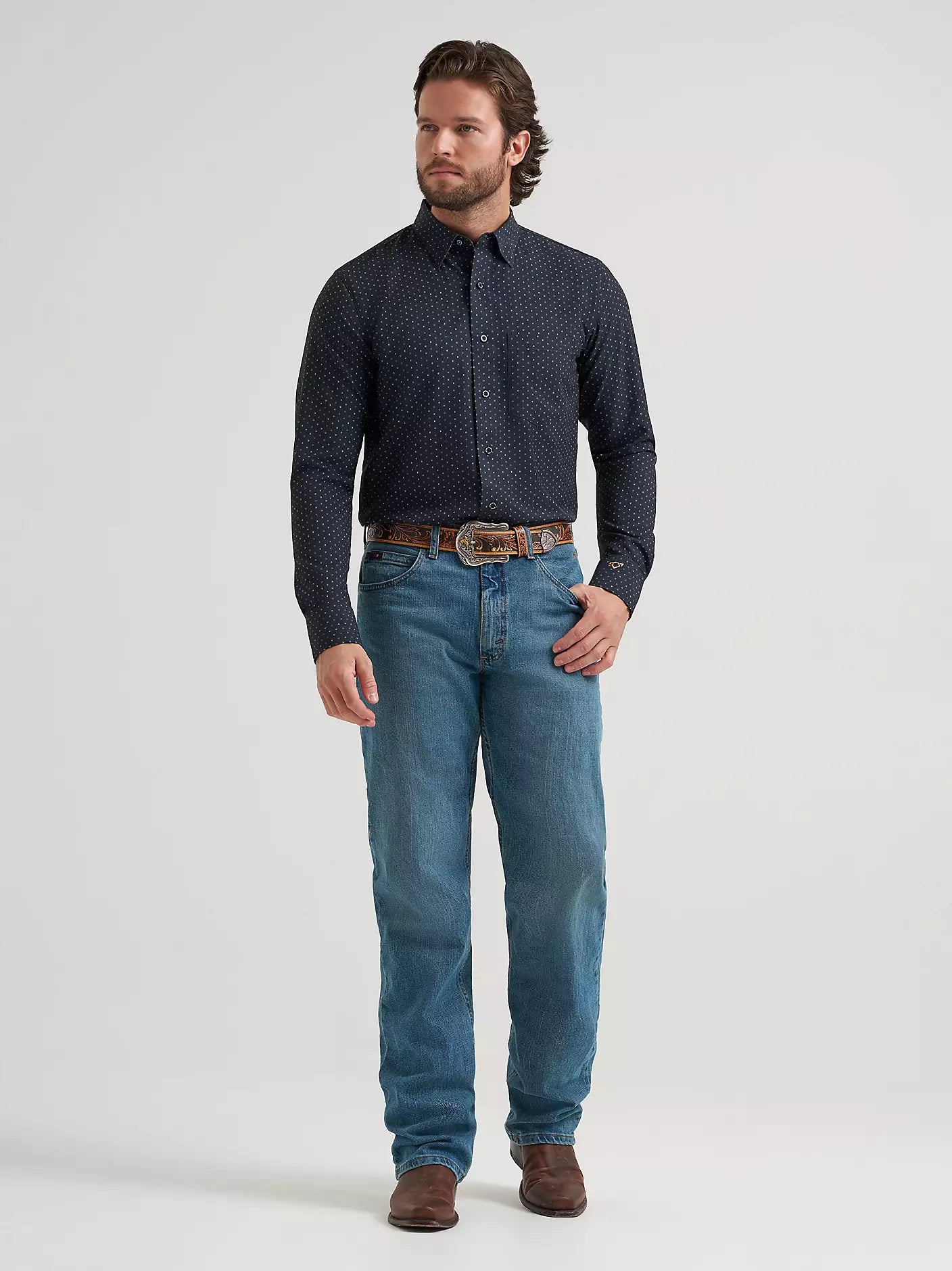 Wrangler Men's Cody Johnson Performance Button Down Shirt in D Spots