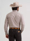 Wrangler Men's Wrinkle Resist Long Sleeve Western Snap Stripe Shirt in Cinnamon