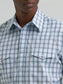 Wrangler Men's Wrinkle Resist Long Sleeve Western Snap Plaid Shirt in Slate