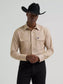 Wrangler Cowboy Cut® Long Sleeve Western Snap Chambray Work Shirt in Khaki