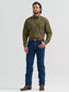 Wrangler® George Strait™ Solid One Pocket Button Down Shirt in Lichen