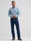 Wrangler® George Strait™ Solid One Pocket Button Down Shirt in Blue Steel