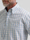 Wrangler® George Strait™ Long Sleeve Button Down Two Pocket Shirt in Steely Blue Check