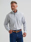 Wrangler® George Strait™ Long Sleeve Button Down Two Pocket Shirt in Steely Blue Check