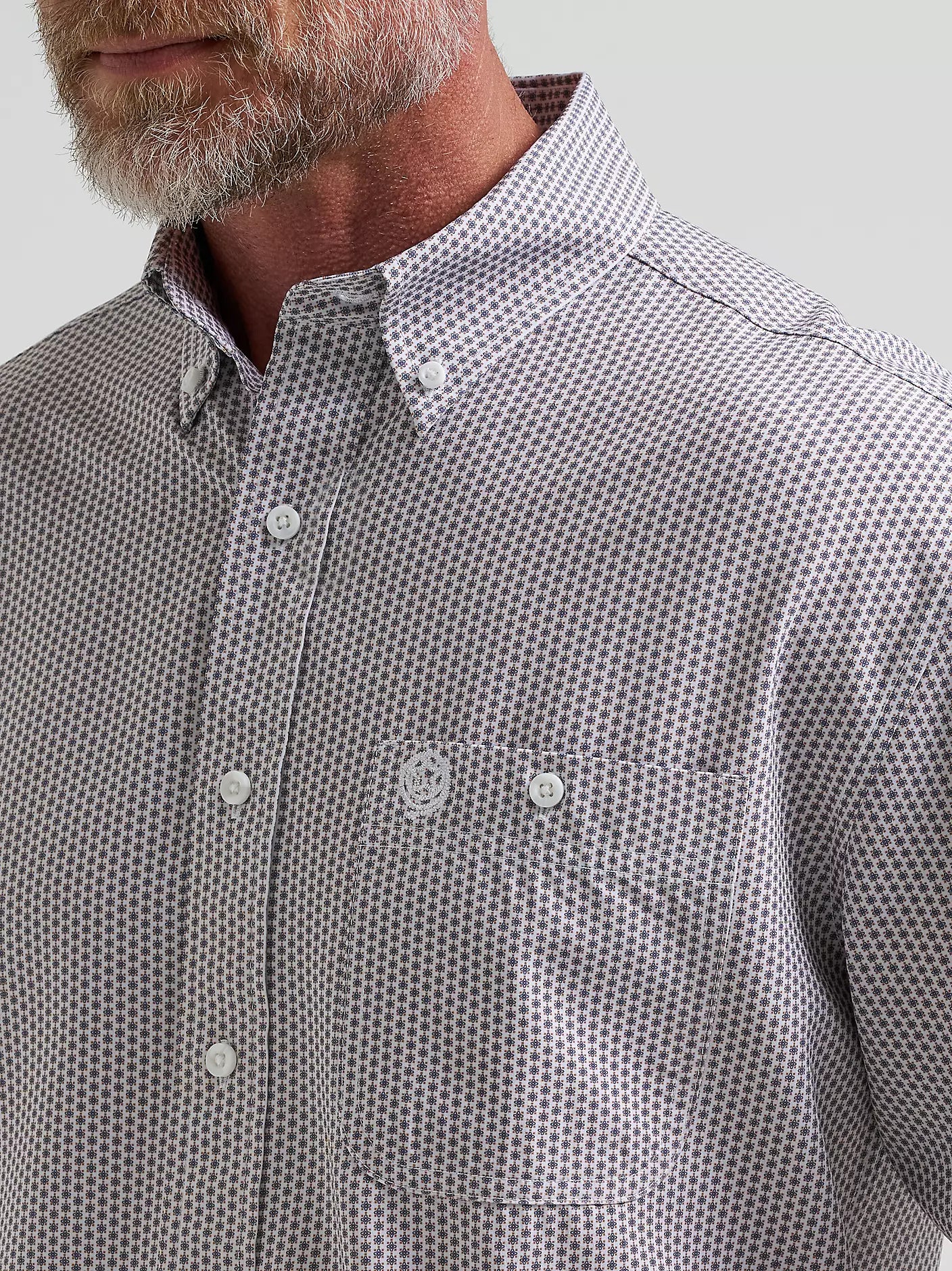 Wrangler® George Strait™ Performance Button Down Shirt in Lagoon Starburst