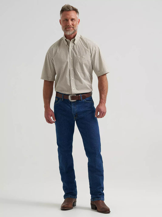 Wrangler® George Strait™ Short Sleeve One Pocket Button Down Shirt in Tea Green
