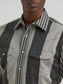 Wrangler Vintage-Inspired Brushpopper Western Snap Workshirt in Smoky Stripes