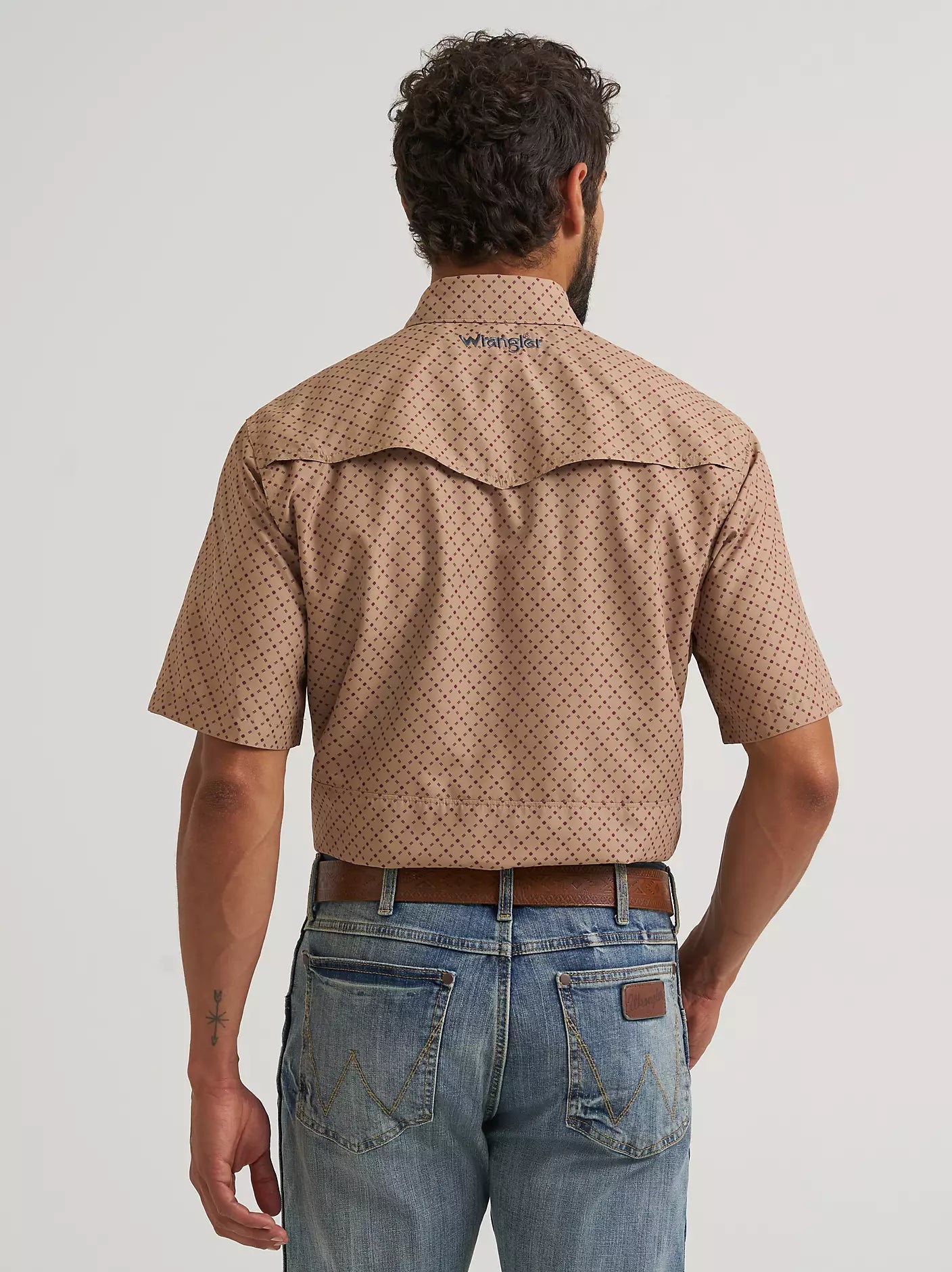 Wrangler All Terrain Gear Men's Performance Print Shirt in Kelp
