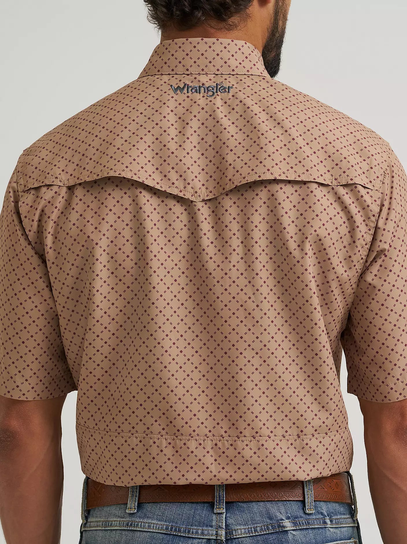 Wrangler All Terrain Gear Men's Performance Print Shirt in Kelp