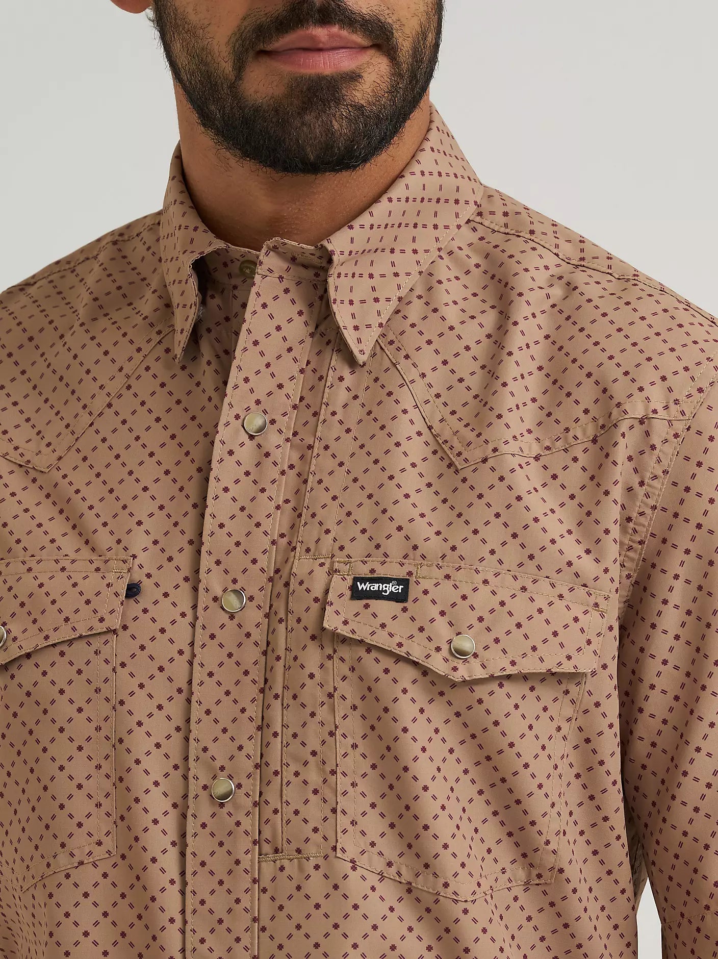 Wrangler All Terrain Gear Men's Performance Print Shirt in Kelp