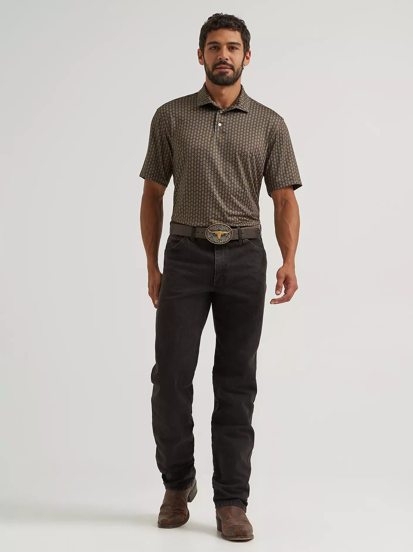 Wrangler All Terrain Gear Men's Performance Polo Shirt in Turkish Coffee