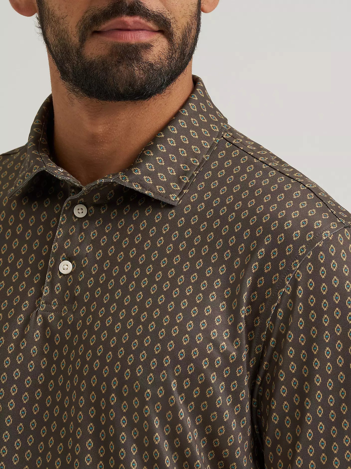 Wrangler All Terrain Gear Men's Performance Polo Shirt in Turkish Coffee