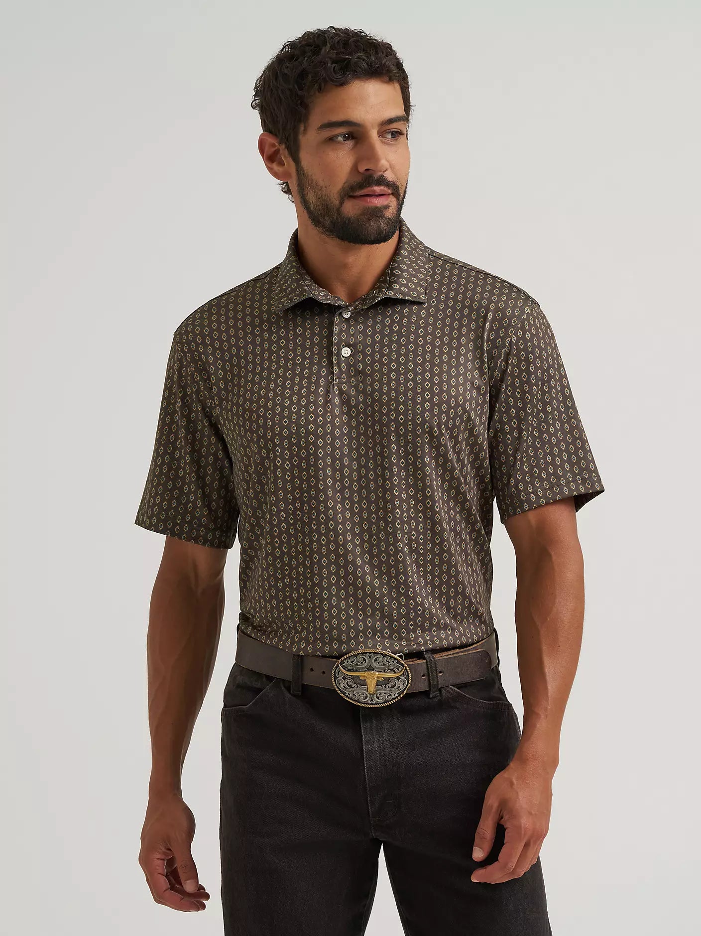 Wrangler All Terrain Gear Men's Performance Polo Shirt in Turkish Coffee