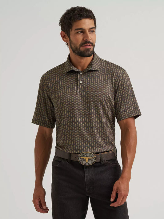 Wrangler All Terrain Gear Men's Performance Polo Shirt in Turkish Coffee