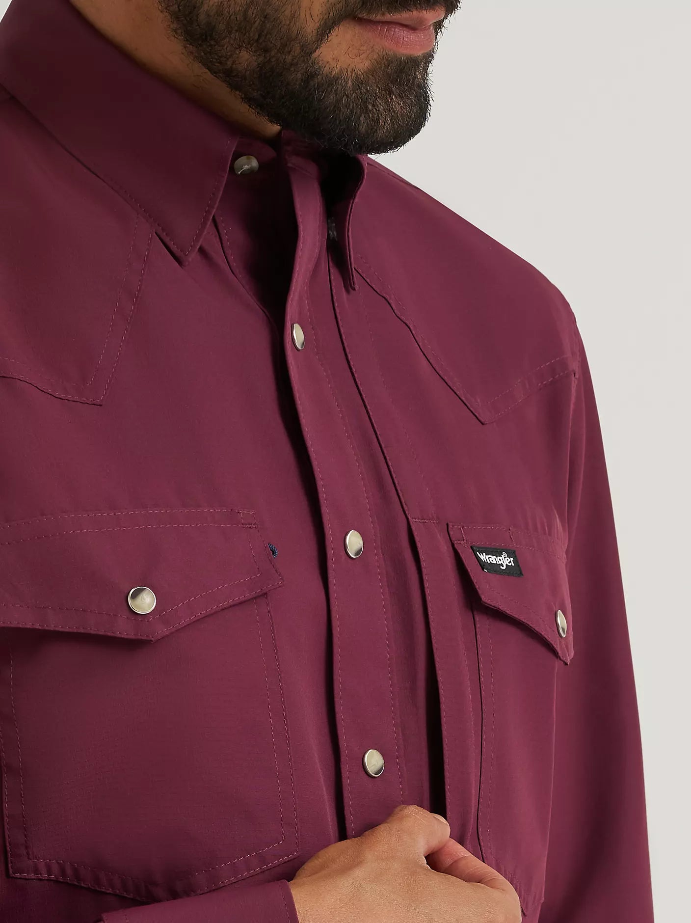 Wrangler All Terrain Gear Men's Performance Solid Shirt in Fig
