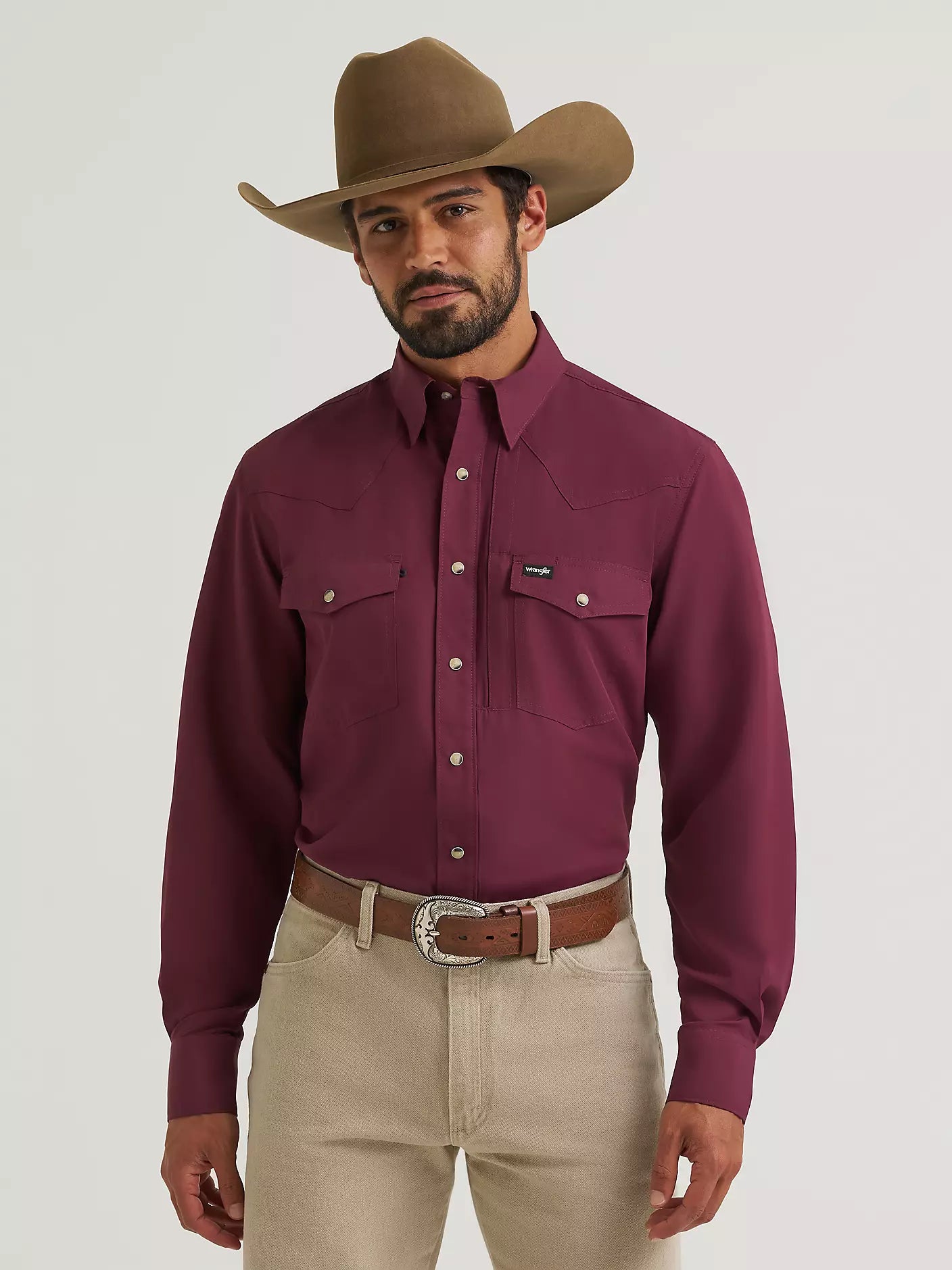 Wrangler All Terrain Gear Men's Performance Solid Shirt in Fig