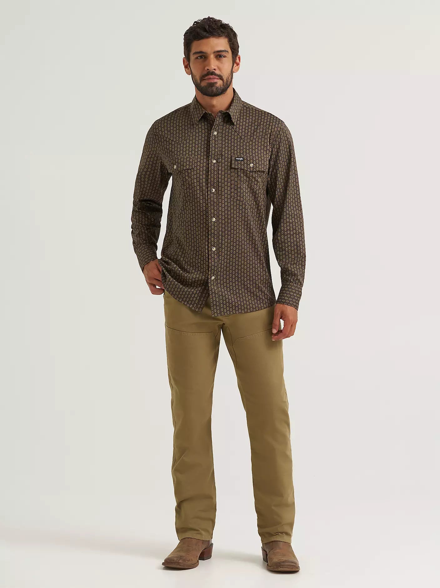 Wrangler All Terrain Gear Men's Technical Shirt in Turkish Coffee