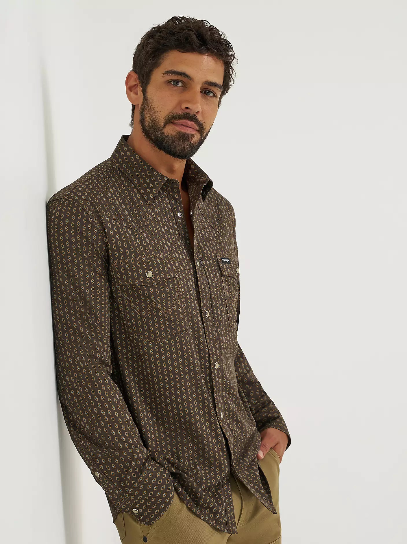 Wrangler All Terrain Gear Men's Technical Shirt in Turkish Coffee