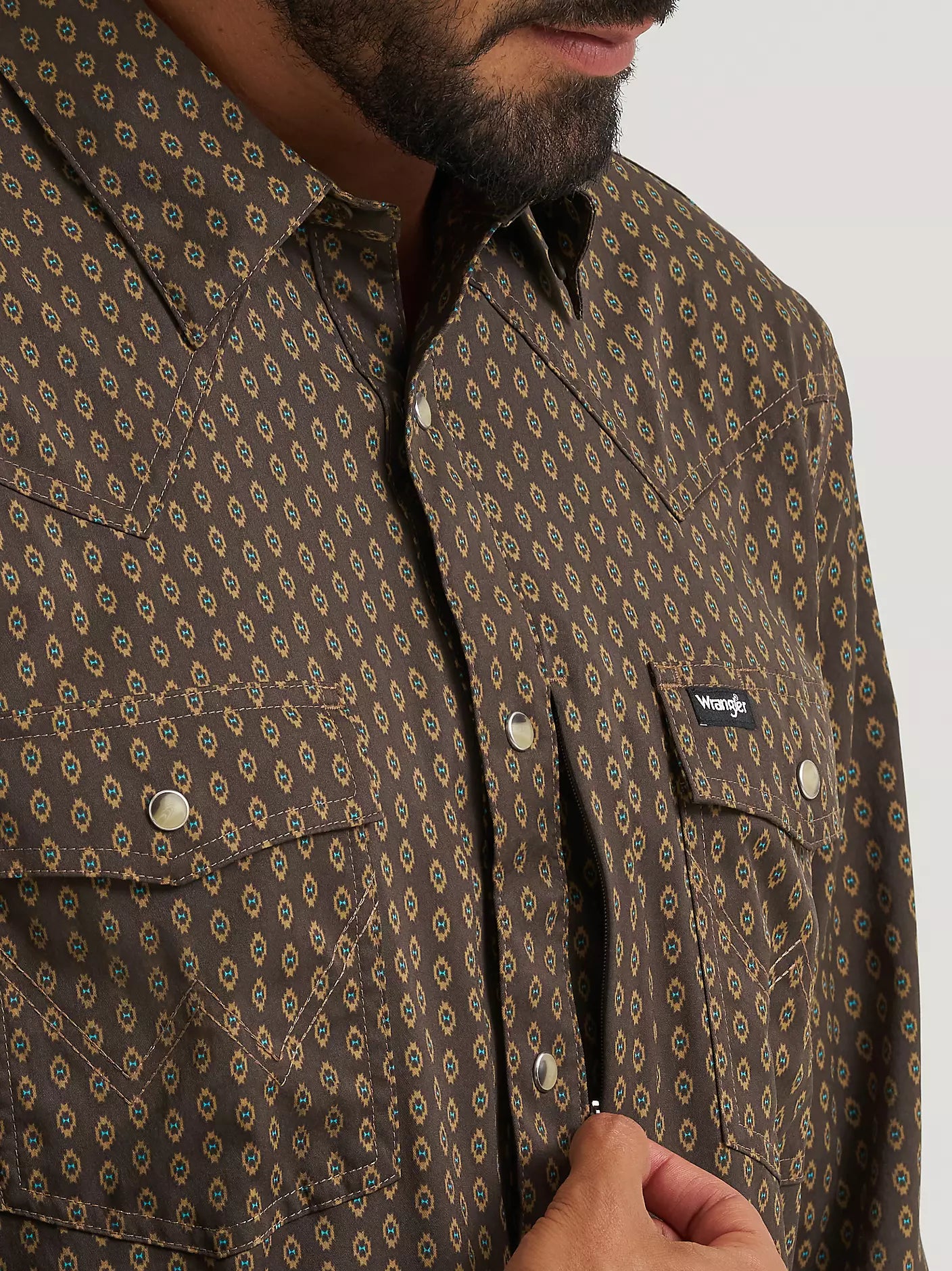 Wrangler All Terrain Gear Men's Technical Shirt in Turkish Coffee