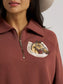 Wrangler Women's Horseshoe Collared Zip Pullover in Burgundy