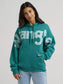 Wrangler Women’s Wrangler Wide Open Spaces Logo Hoodie in Teal Dream