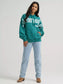 Wrangler Women’s Wrangler Wide Open Spaces Logo Hoodie in Teal Dream