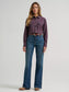 Wrangler Olivia Western Slim Snap Shirt in Burgundy