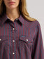 Wrangler Olivia Western Slim Snap Shirt in Burgundy