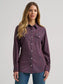 Wrangler Olivia Western Slim Snap Shirt in Burgundy